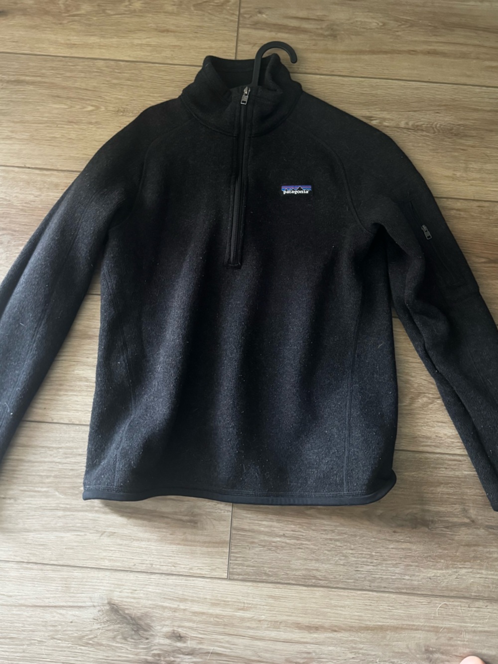 Patagonia Black Knit Sweater with Mountain Logo